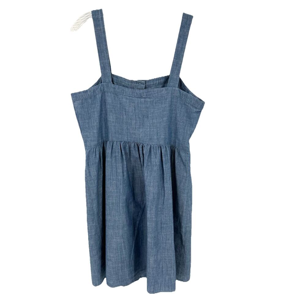 J Crew 100% Cotton Chambray Button Front Sun Dress Size 12 Basic Summer - Picture 3 of 7